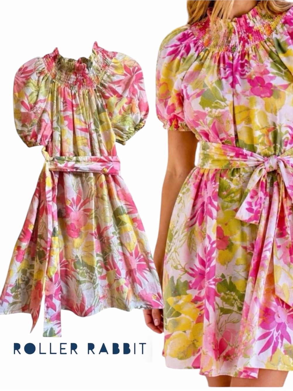 NWT Roller Rabbit Imza Ainsley Floral Mini Dress Small Anthropologie